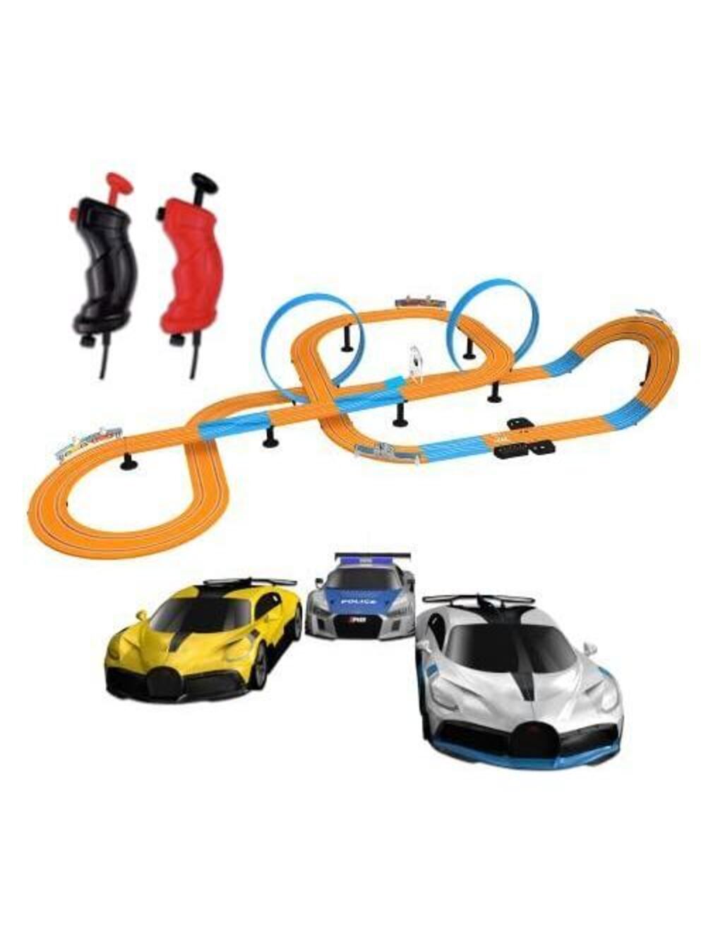 AGM MASTECH TopRacer 1:64 Slot Car Racing Set – Orange & Blue Track Original